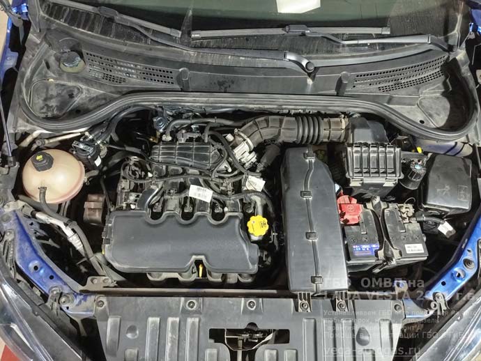 ГБО OMVL NEW DREAM в подкапотном пространстве, установка на Лада Веста GFK 110 2021 г.в., 1,6 л., 106,1 л.с., пробег 44 380 км., тороидальный баллон 54 литра, в багажнике, в нише для запасного колеса, ВЗУ в лючке бензобака, Нижний Новгород, Дзержинск