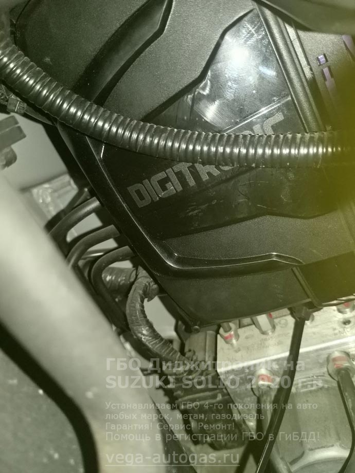 блок управления Диджитроник IQ, установка на Сузуки Солио, 2020 г.в., 1,2 л., 91 л.с., с пробегом 49 490 км., ВЗУ в лючке бензобака, тороидальный баллон 42 литра в багажнике, в нише для запасного колеса, Нижний Новгород, Дзержинск