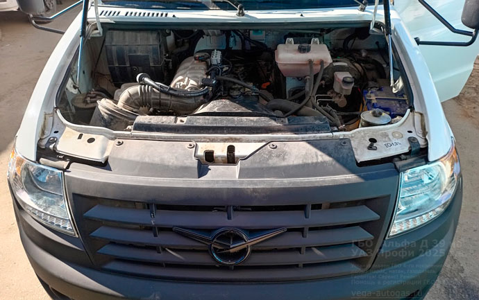 газовое оборудование Альфа Д39 под капотом, установка на УАЗ Профии 2025 г.в., 2.6 л, 149,60 л.с., с пробегом 9 890 км.,  цилиндрический баллон 100 литров на раме, с левой стороны, за кабиной, Нижний Новгород, Дзержинск